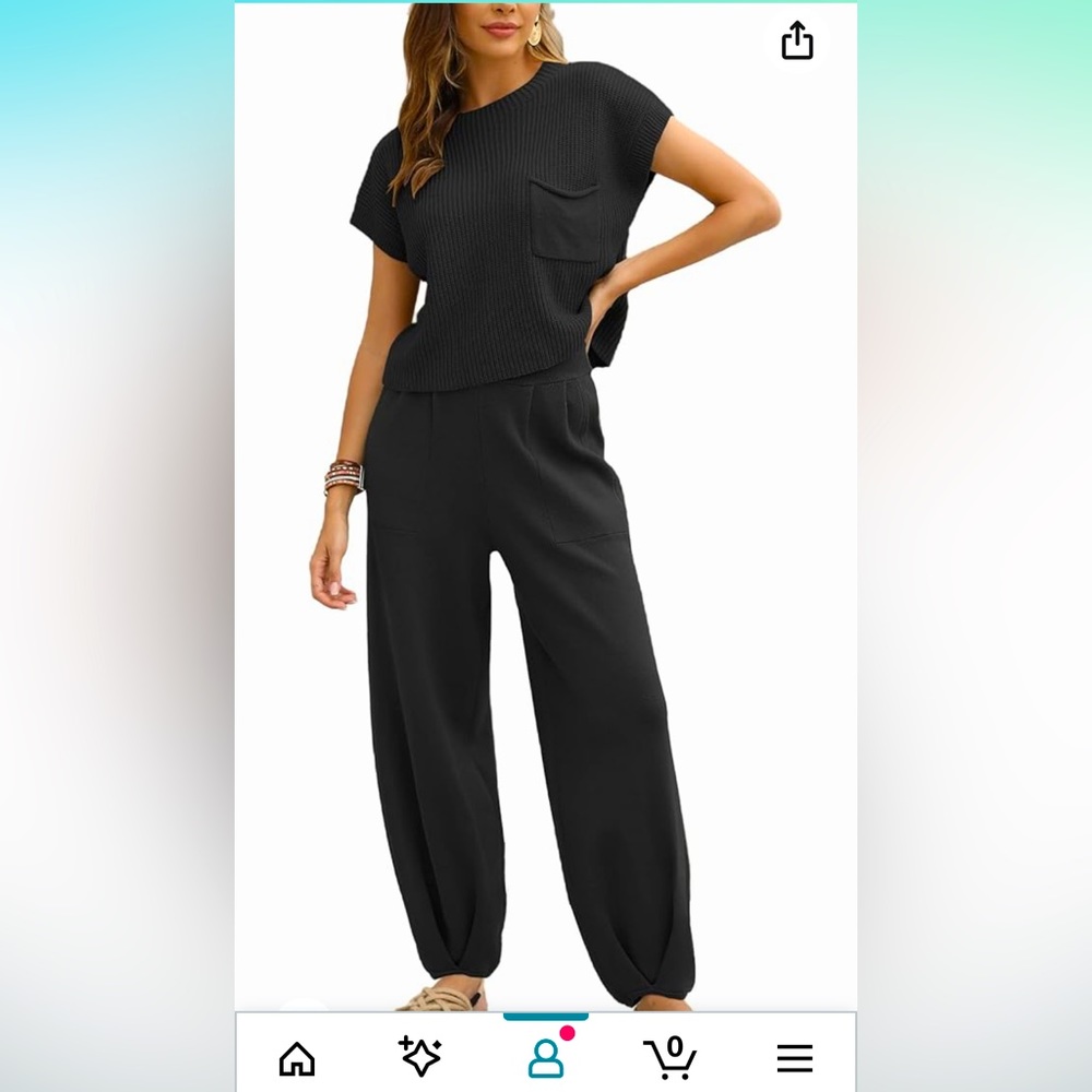Two Piece Lounge Set, Black NWT